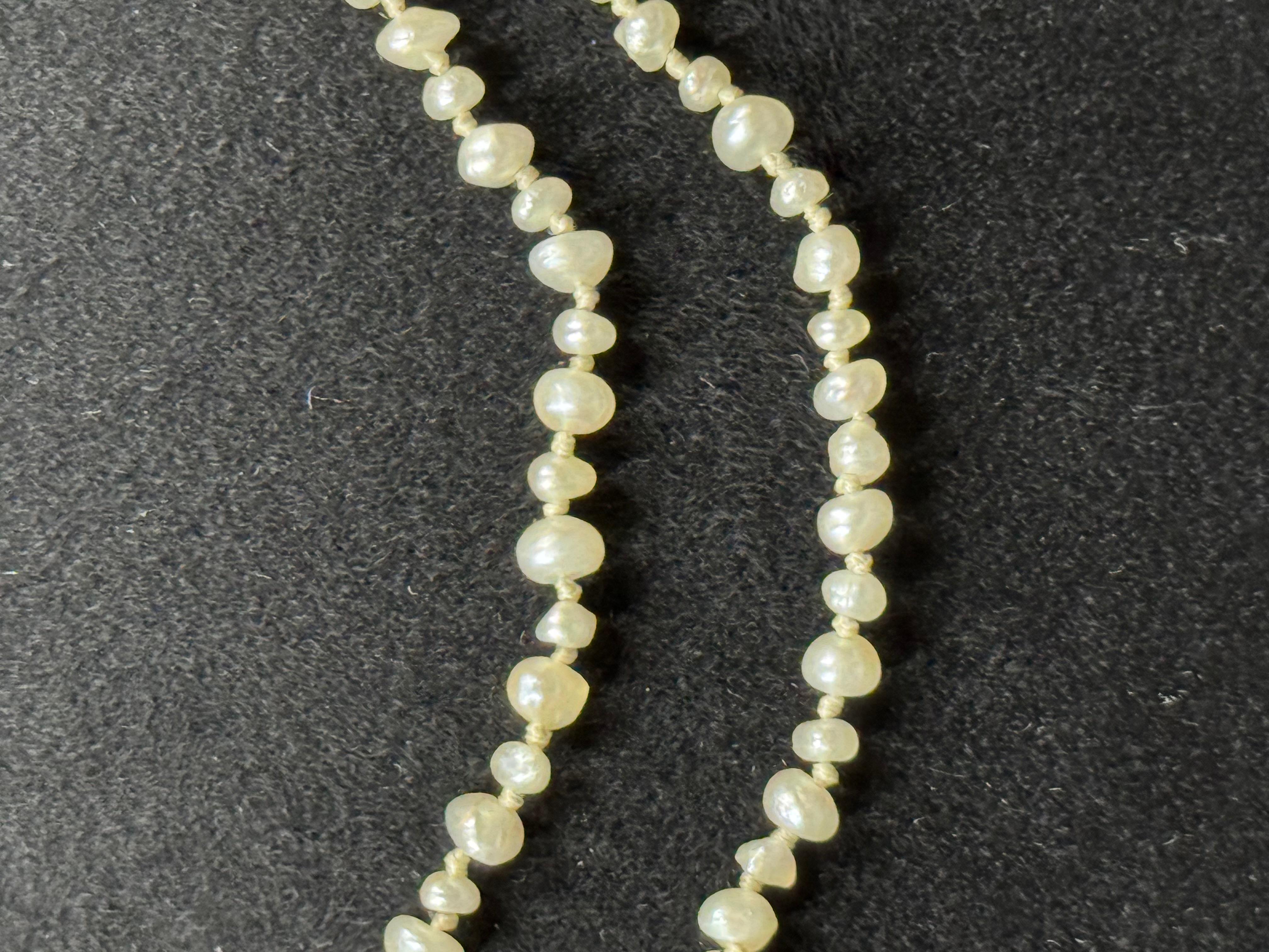 Women's or Men's Natural Saltwater Pearl Necklace For Sale