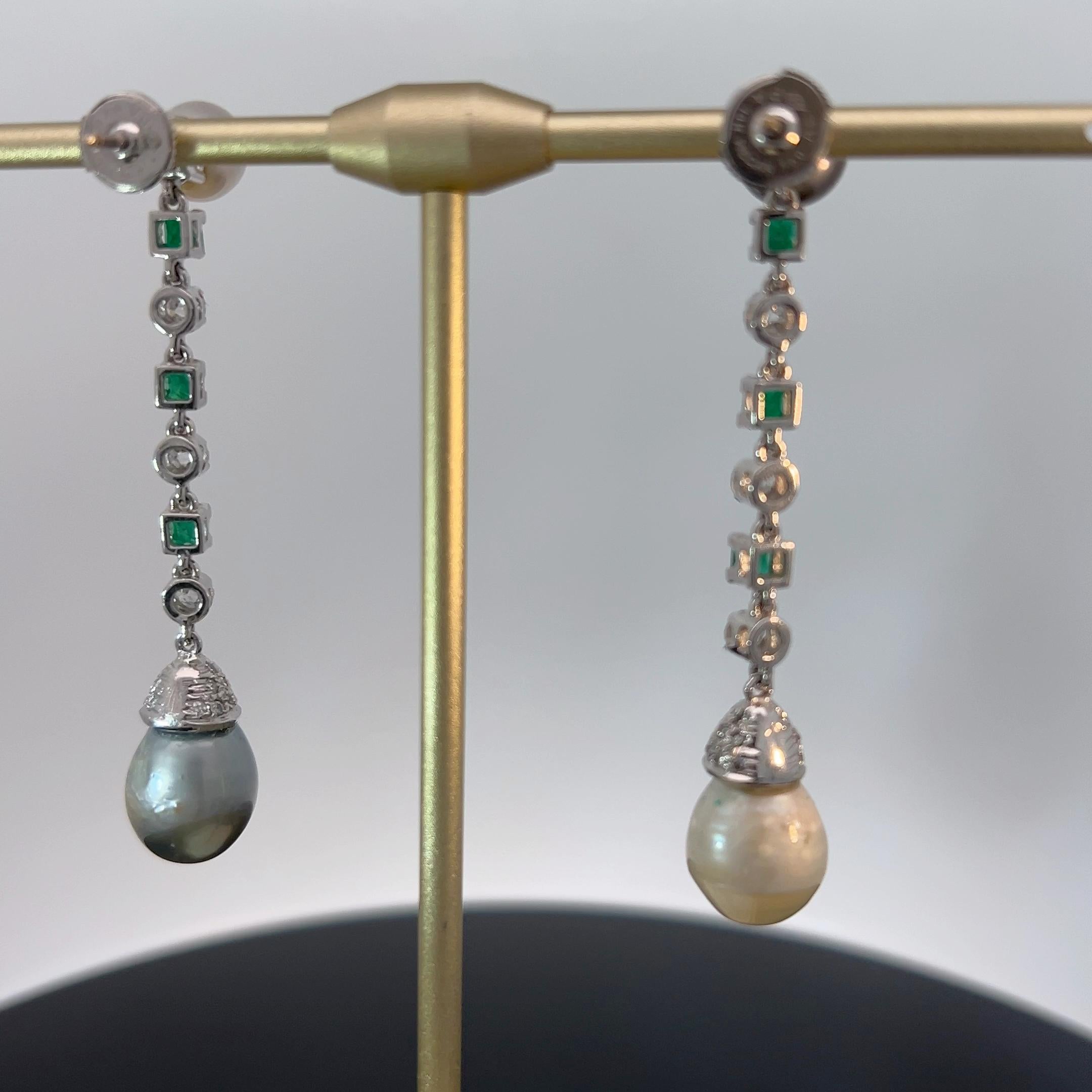 Natural Saltwater Pearls Earrings Day&Night Danat Certified For Sale 1