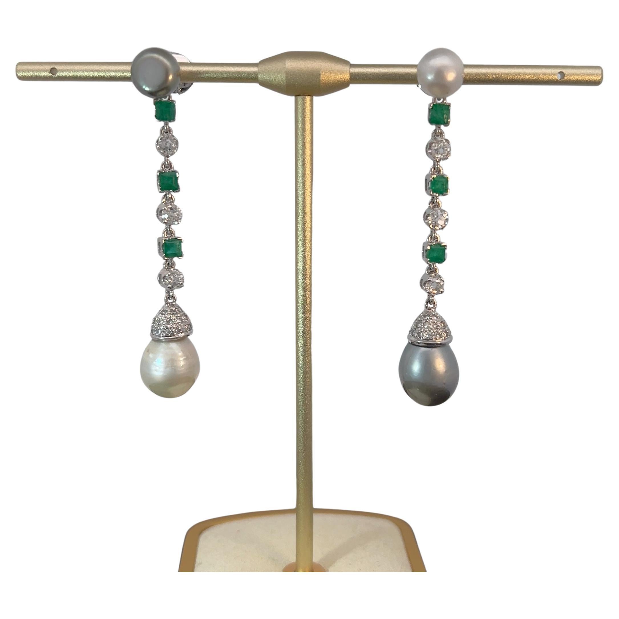 Natural Saltwater Pearls Earrings Day&Night Danat Certified