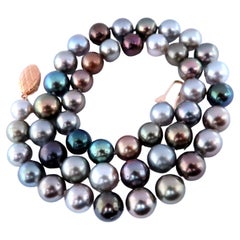 Collar de Perlas de Tahití de Agua Salada Naturales Certificado GIA Pinctada No Tratar 12641