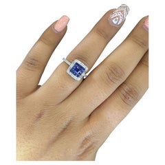 Natural Sapphire 14K White Gold Ring