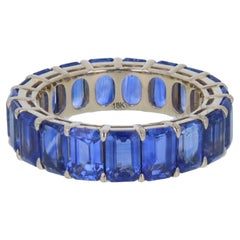 Natural Sapphire 18K Yellow Gold Eternity Band Ring