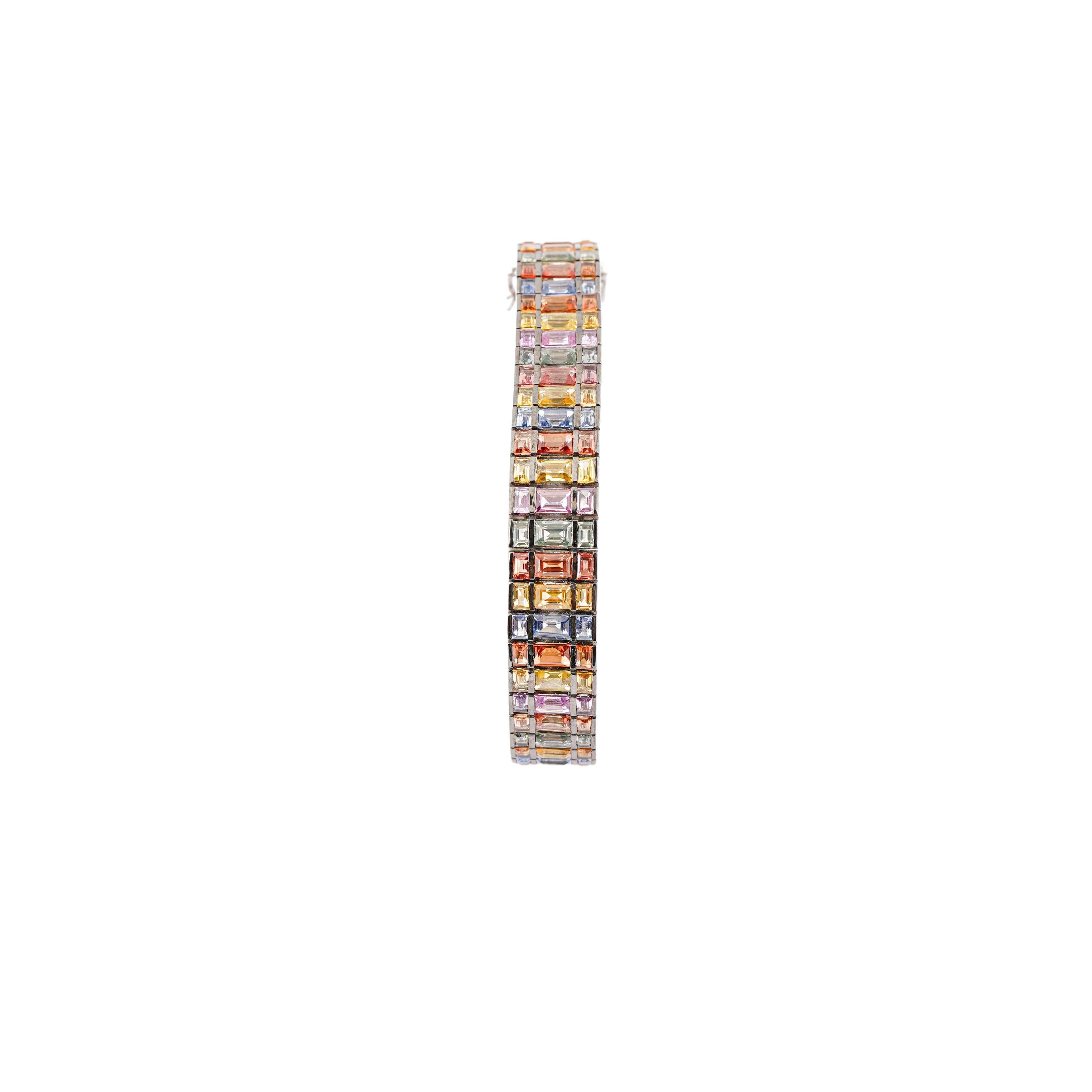 De las mujeres Zafiro Natural 24,80cts Pulsera de Oro de 18k en venta