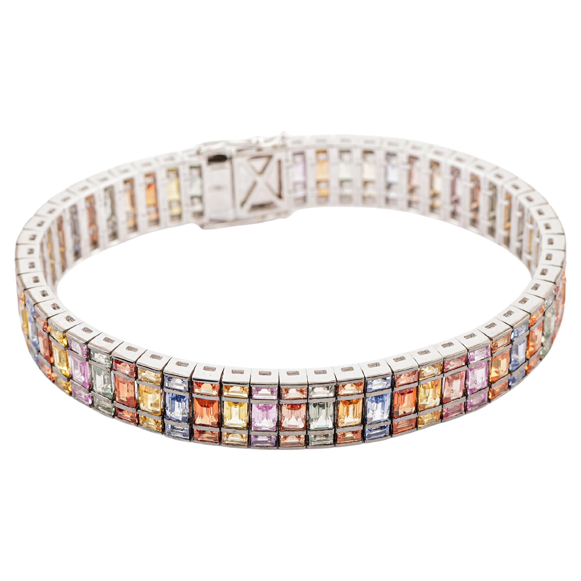 Zafiro Natural 24,80cts Pulsera de Oro de 18k