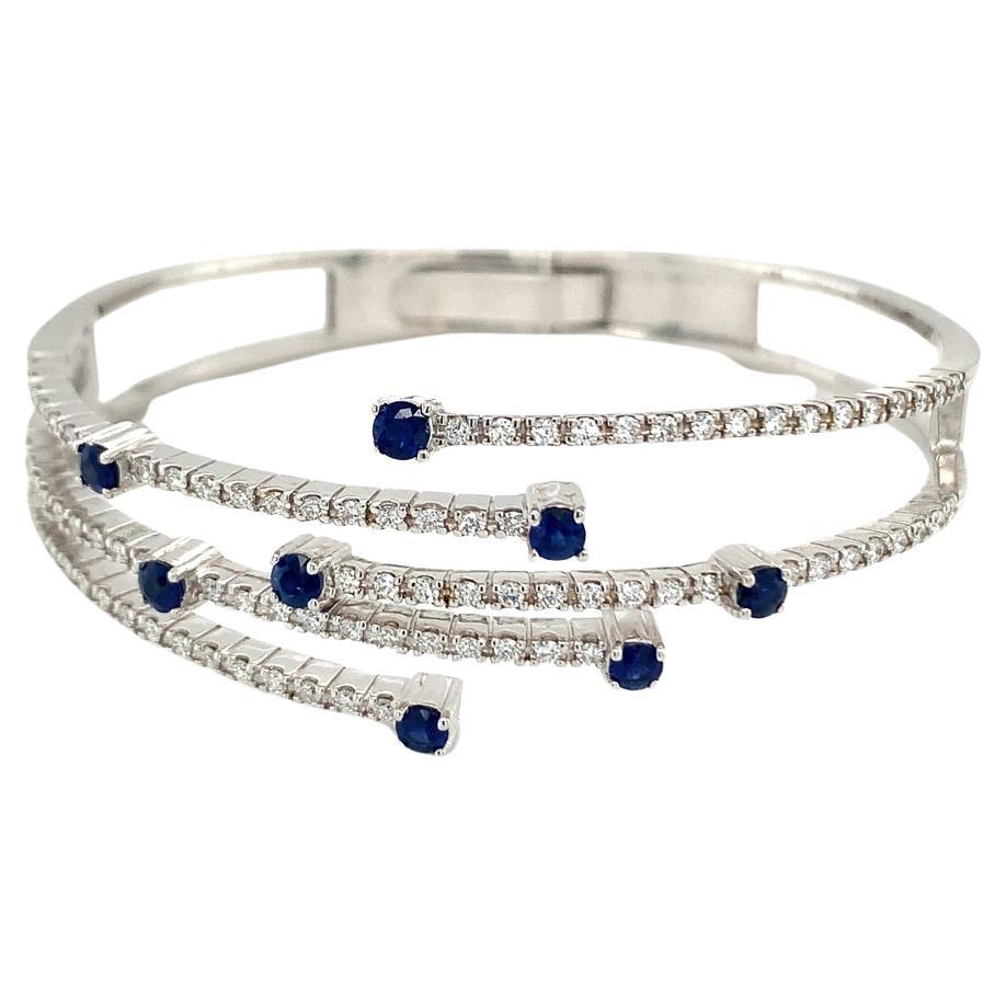 Natural Multi Sapphire And Diamond Bangle For Sale At 1stDibs Natural Multi Sapphire And Diamond Bangle For Sale At 1stDibs