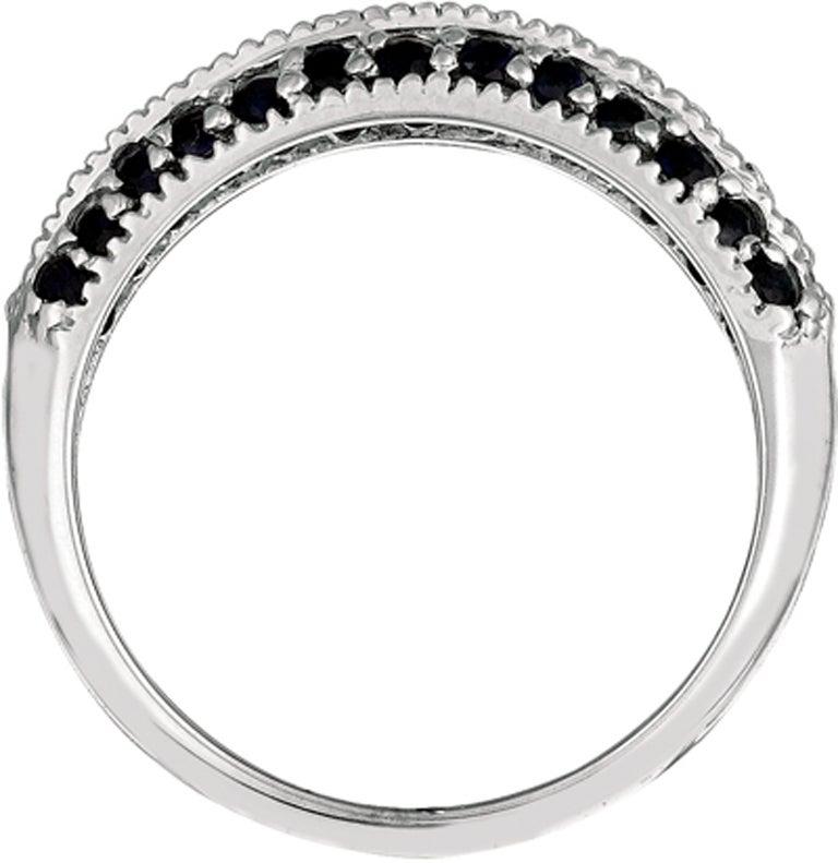 Im Angebot: Natürlicher Saphir und Diamant Mode-Ringband 14 Karat Weißgold () 5