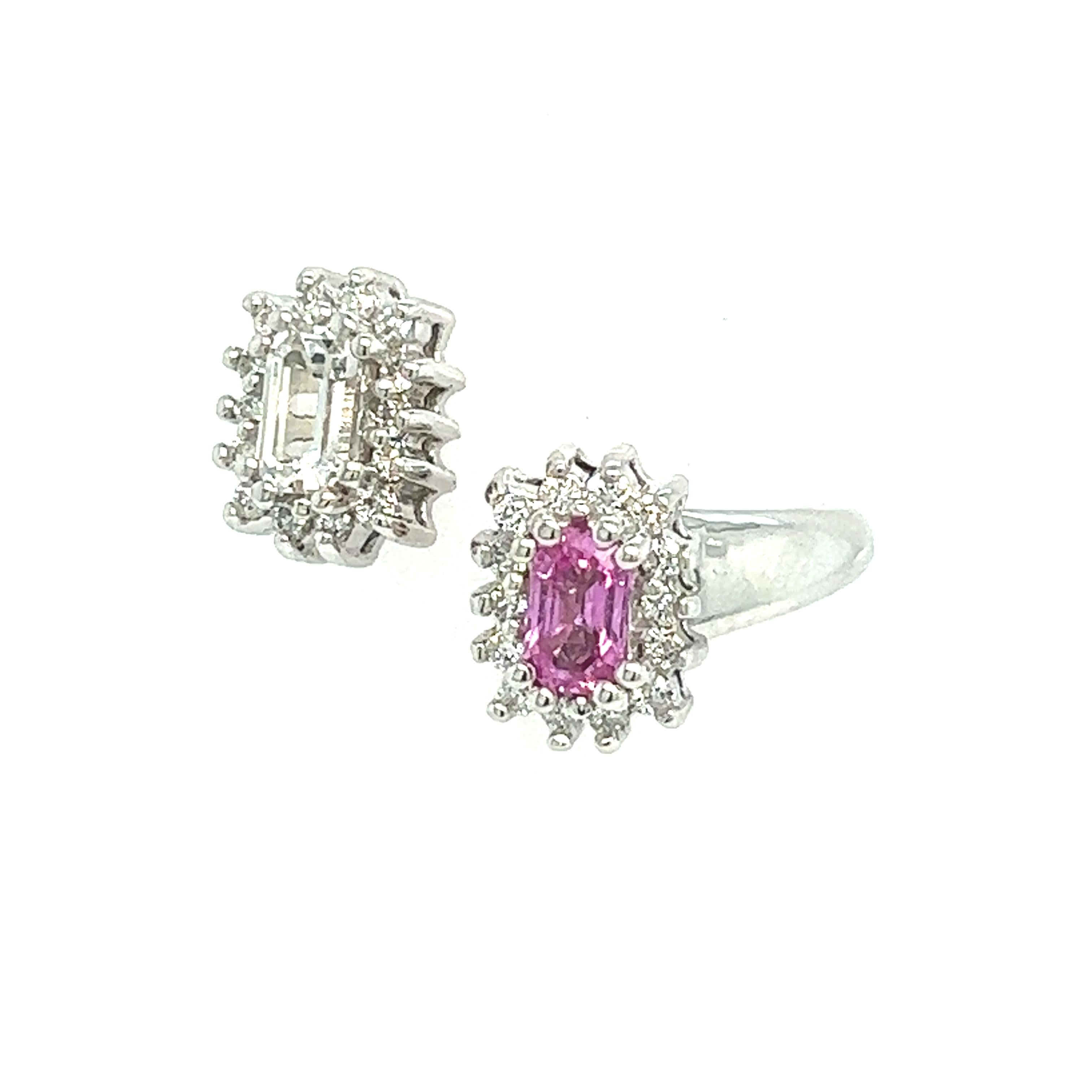 Anello Bypass con Zaffiro Naturale 7 Oro 14k W 0,74 TCW Certificato in vendita 3