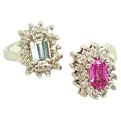 Natural Sapphire Bypass Ring 7 14k W Gold 0.74 TCW Certified