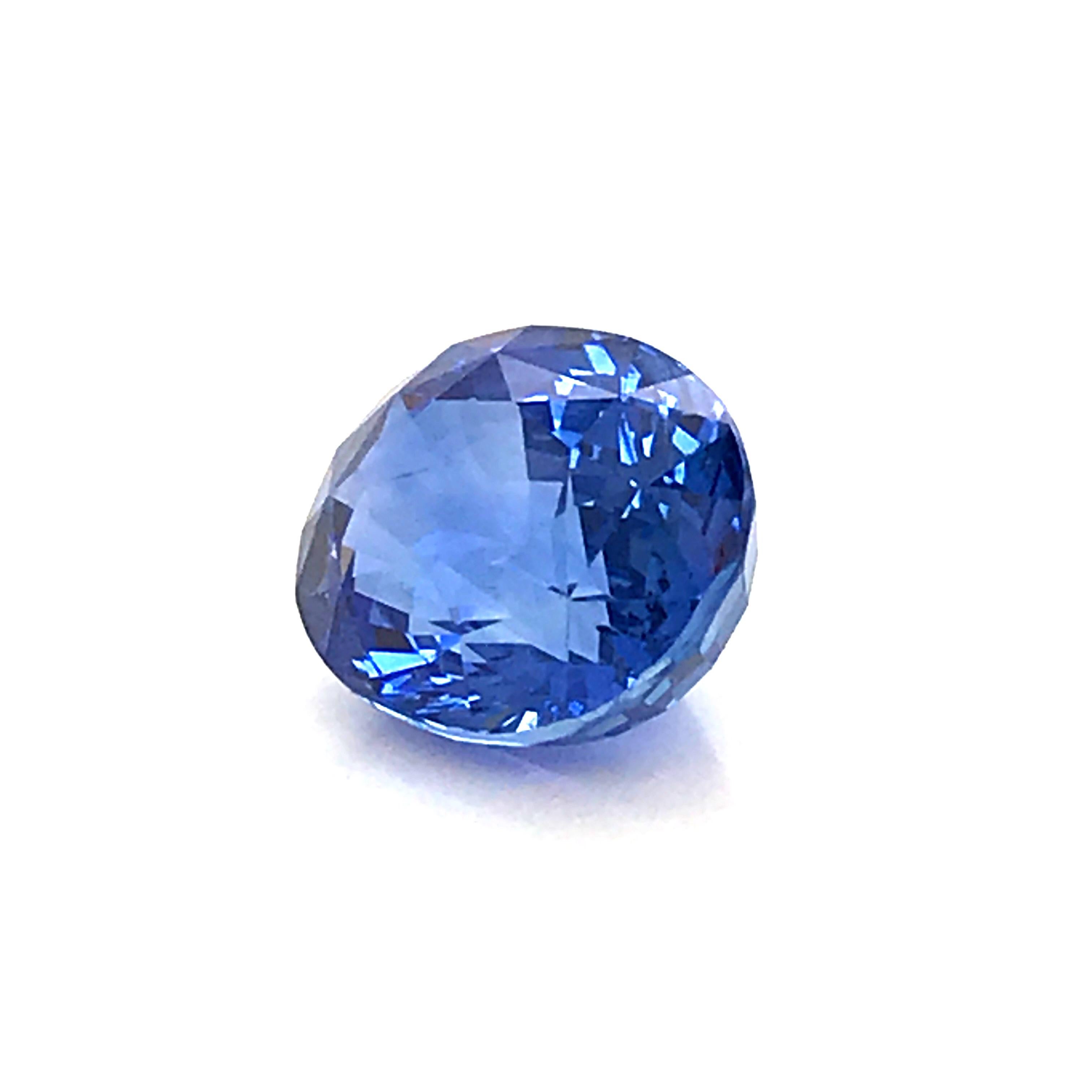 Natural Sapphire Certified Origin Sri Lanka Shape Oval Color Blue GRS Certificat In New Condition In Vannes, FR