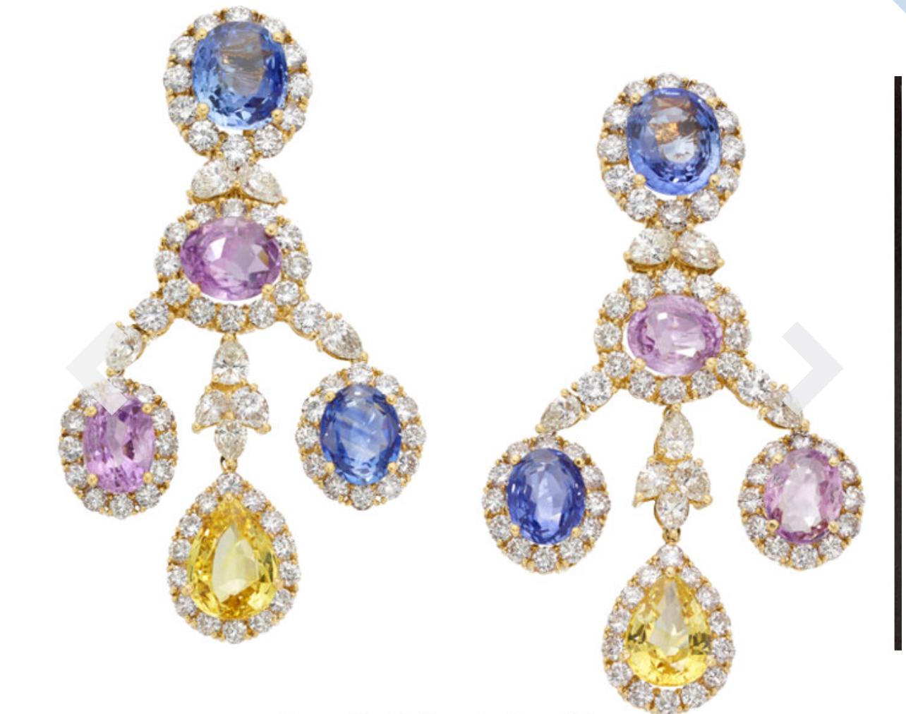 Rehaussez votre élégance avec ces exceptionnelles boucles d'oreilles en or, saphir multicolore naturel et diamant, qui témoignent de la splendeur des pierres précieuses non traitées. Ces boucles d'oreilles sont une célébration en cascade d'une