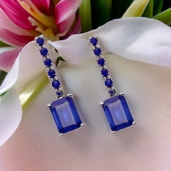 Natural Sapphire Dangle Earrings 14k Gold 2.01 Tcw Certified
