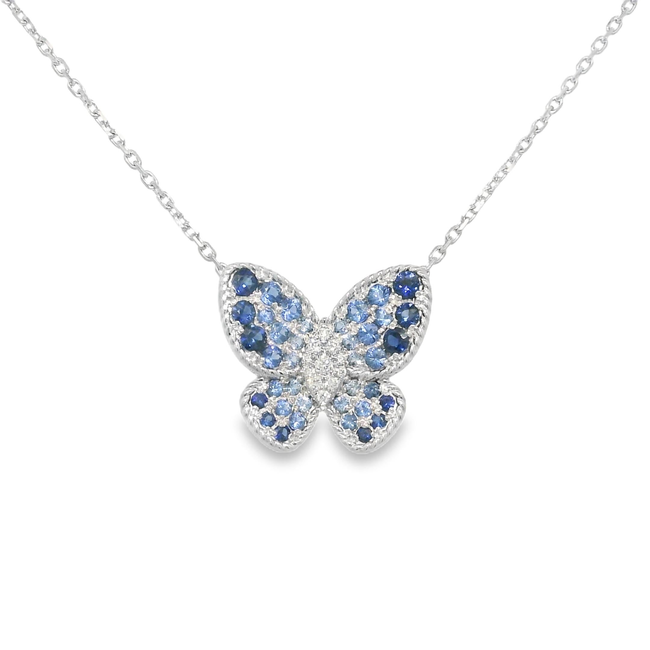 Collana con ciondolo a forma di farfalla in oro bianco 14k con zaffiro naturale e diamanti

Prodotto: Collana con zaffiro naturale e diamante

Materiale: oro bianco 14k

Dettagli sullo zaffiro: Ci sono circa 0.80 carati di zaffiri