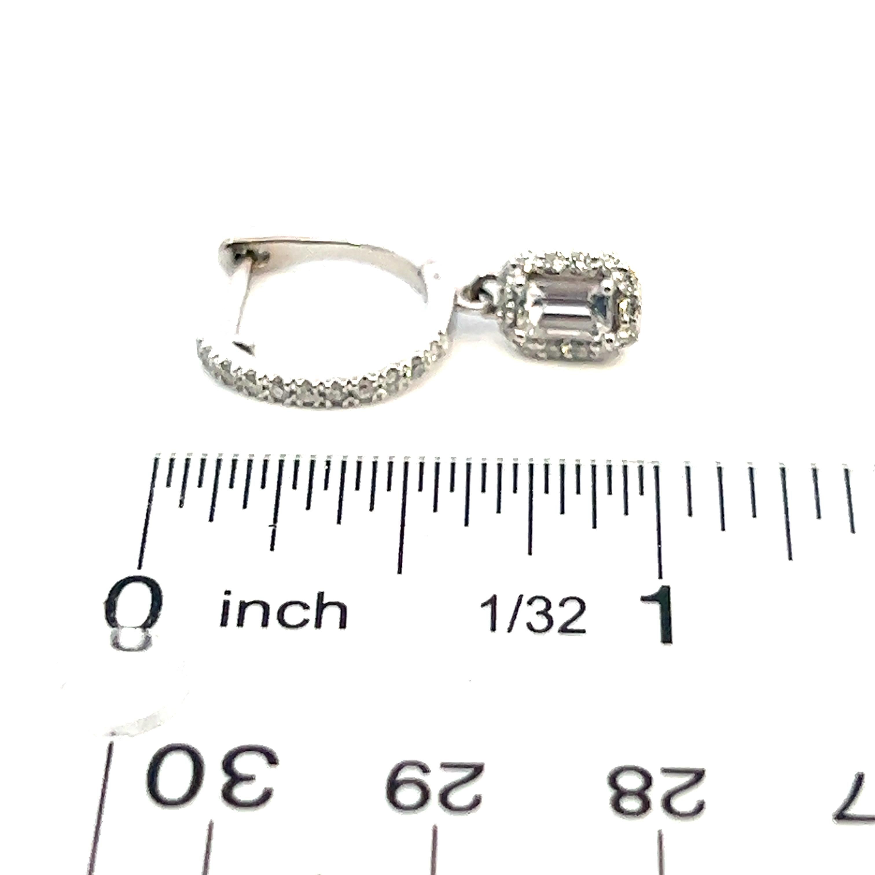 Natural Sapphire Diamond Dangle Earrings 14k WG 1.16 TCW Certified For Sale 6