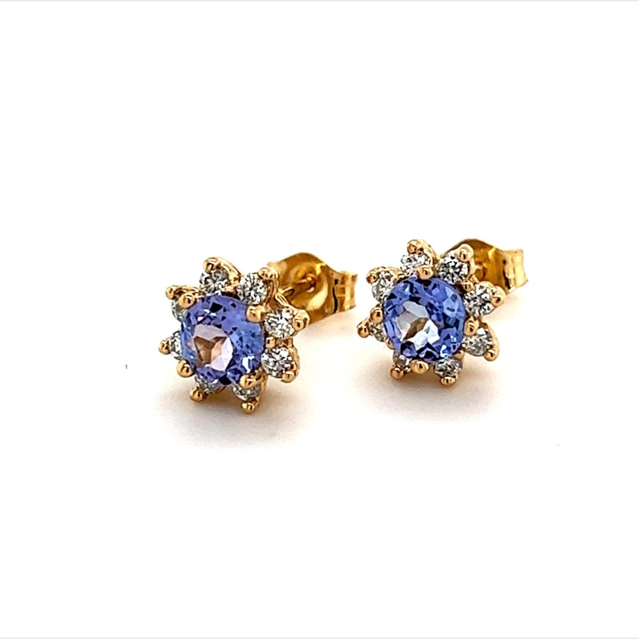 Boucles d'oreilles en or 14 carats avec saphir naturel et diamant certifié 1,0 carat TCW Neuf - En vente à Brooklyn, NY