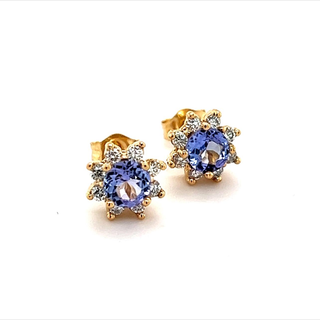 Women's Natural Sapphire Diamond Earrings 14k Gold 1.0 TCW Certified For Sale