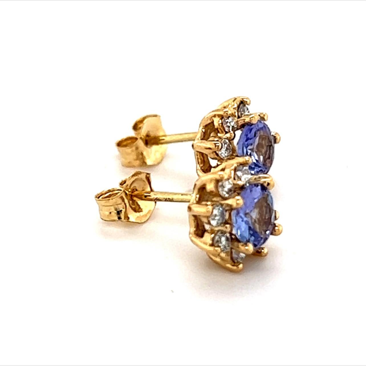 Natural Sapphire Diamond Earrings 14k Gold 1.0 TCW Certified For Sale 1