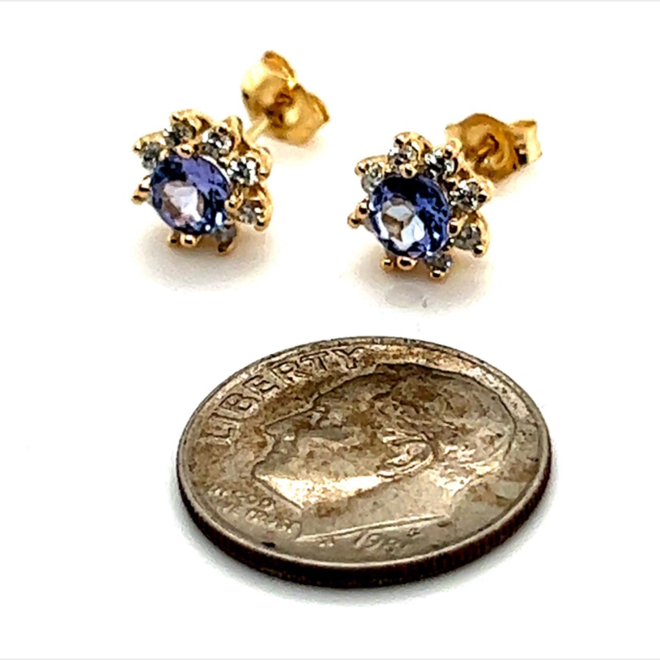 Natural Sapphire Diamond Earrings 14k Gold 1.0 TCW Certified For Sale 2
