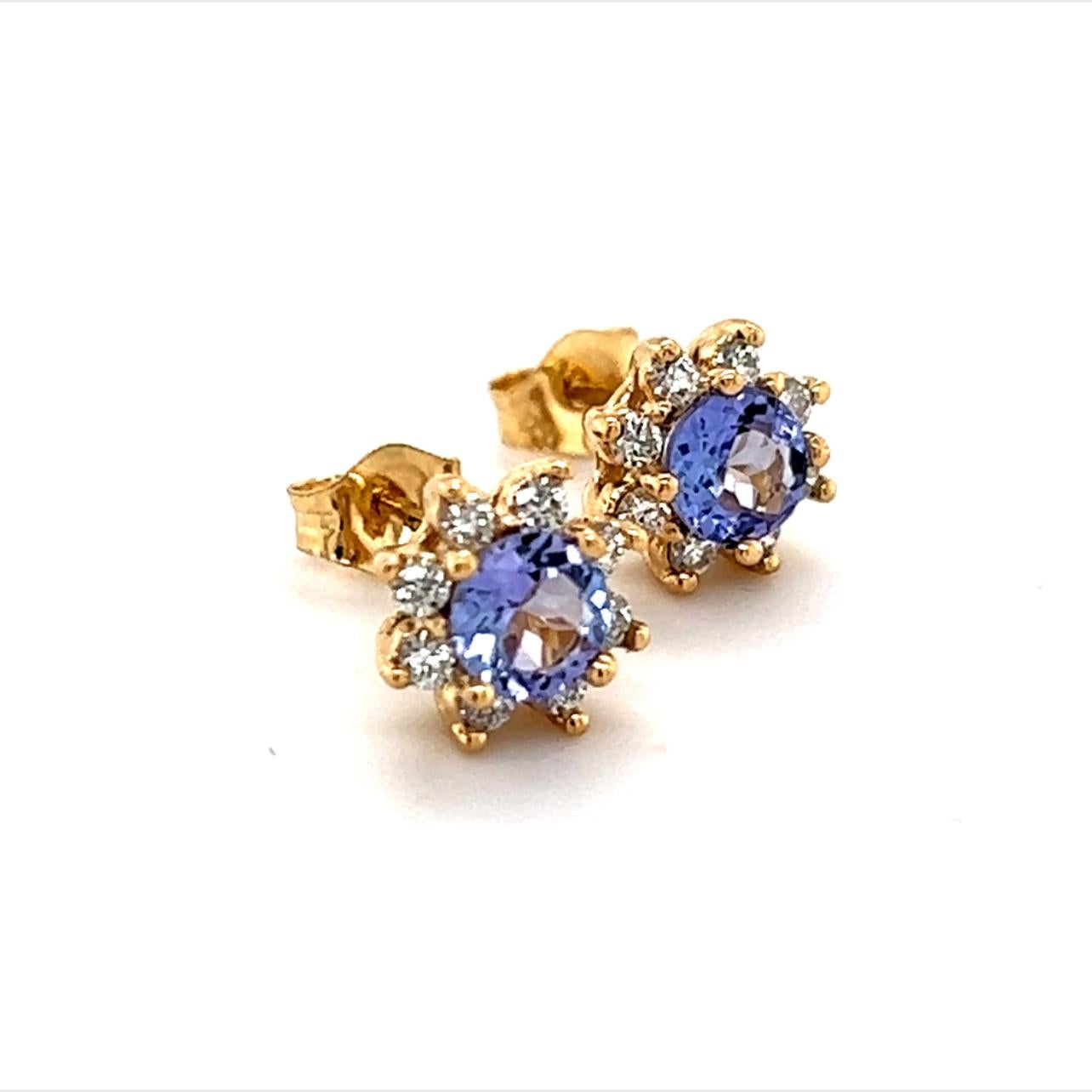 Natural Sapphire Diamond Earrings 14k Gold 1.0 TCW Certified For Sale 3