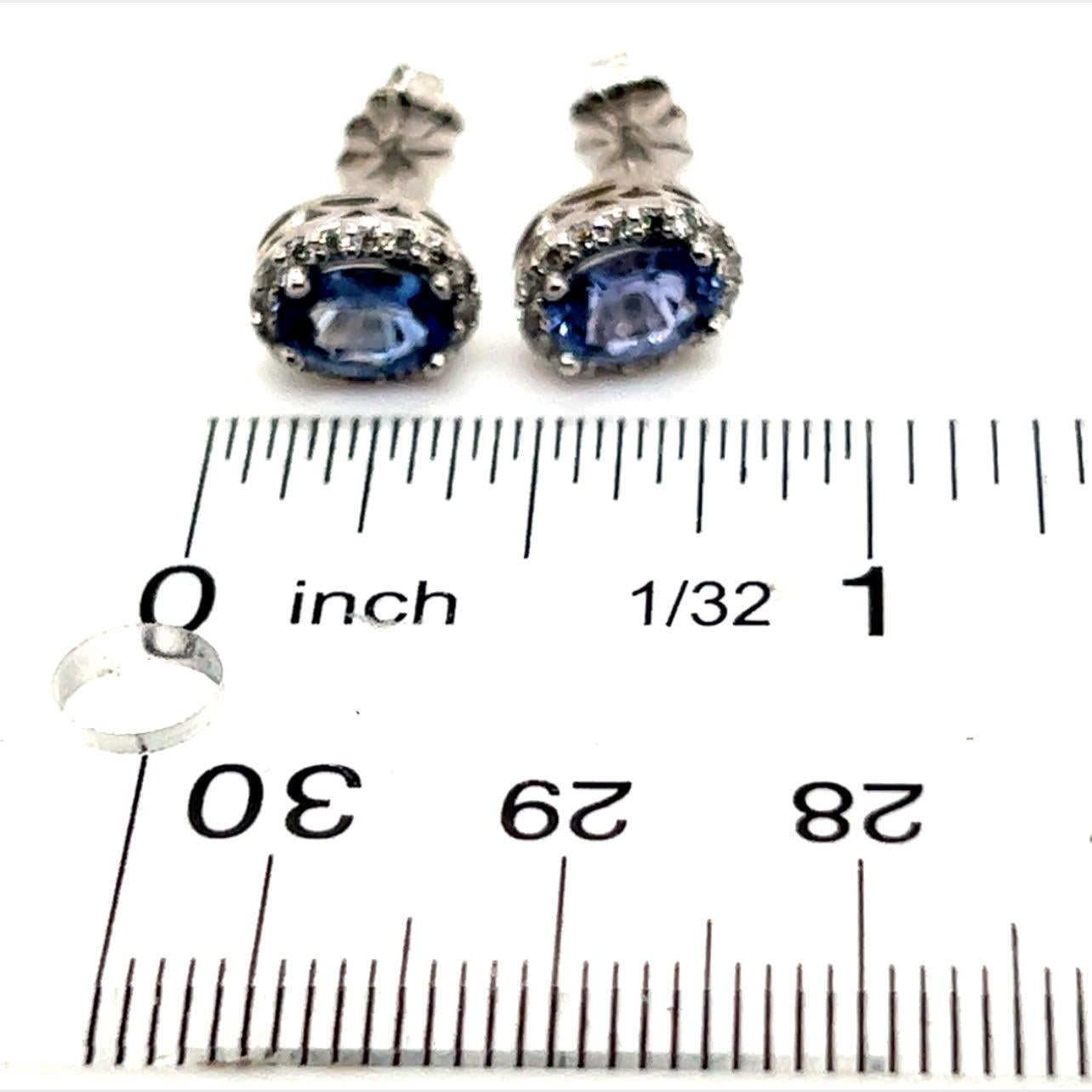 Natural Sapphire Diamond Earrings 14k Gold 1.73 TCW Certified For Sale 1