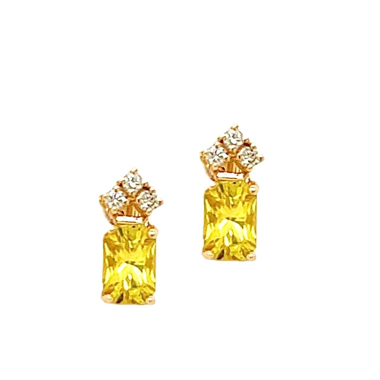 Orecchini con zaffiro naturale e diamante in oro 14k 1,74 TCW certificati in vendita 6