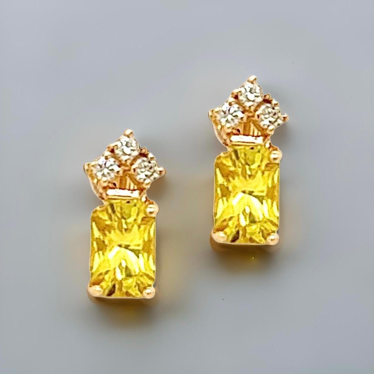 Orecchini con zaffiro naturale e diamante in oro 14k 1,74 TCW certificati in vendita 7
