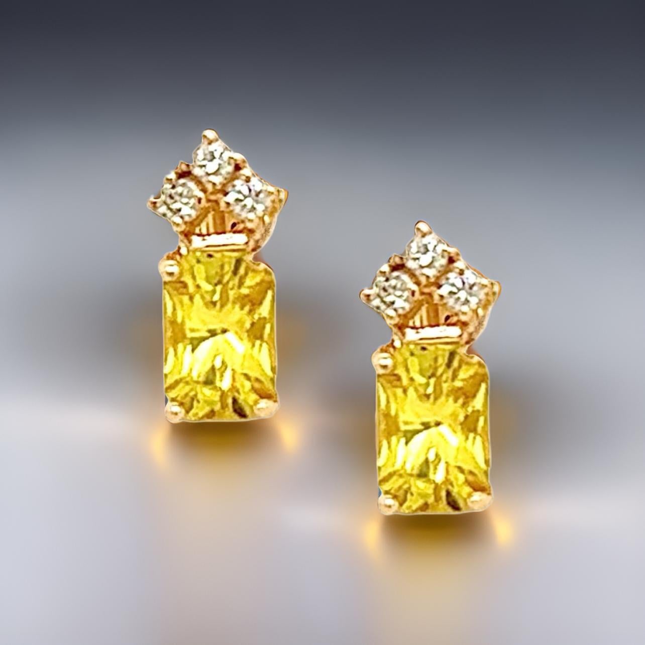 Orecchini con zaffiro naturale e diamante in oro 14k 1,74 TCW certificati in vendita 9