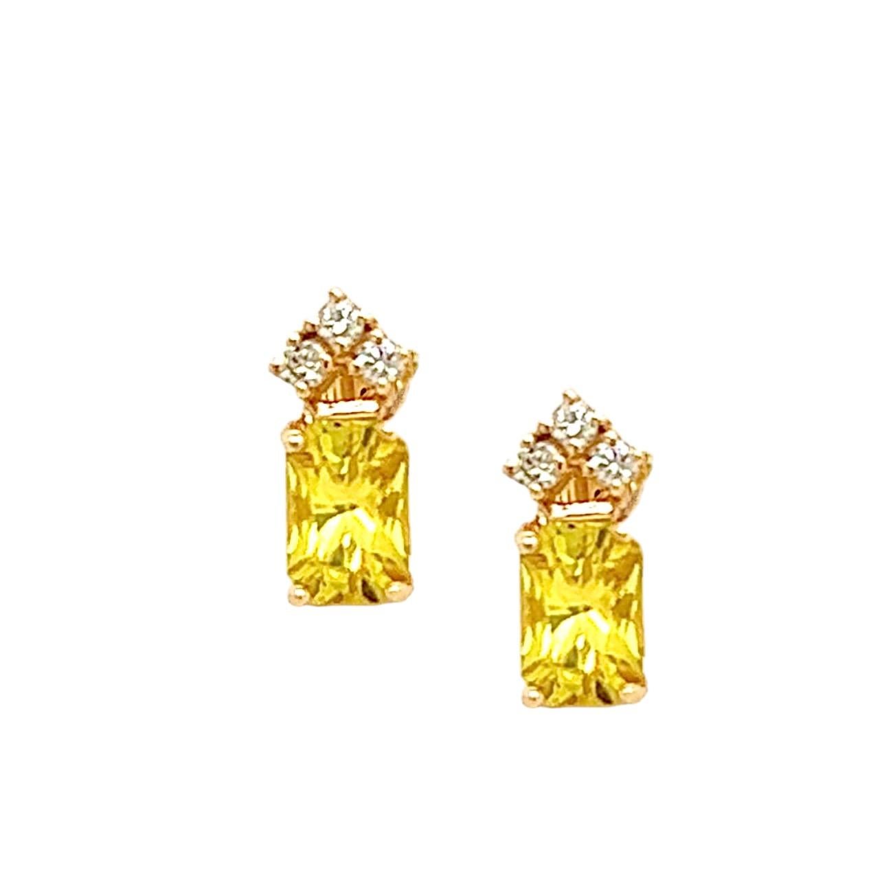 Orecchini con zaffiro naturale e diamante in oro 14k 1,74 TCW certificati in vendita 8