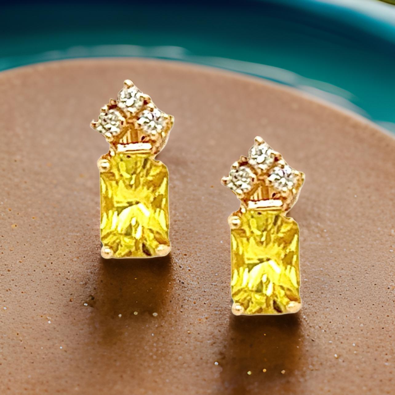 Orecchini con zaffiro naturale e diamante in oro 14k 1,74 TCW certificati in vendita 11