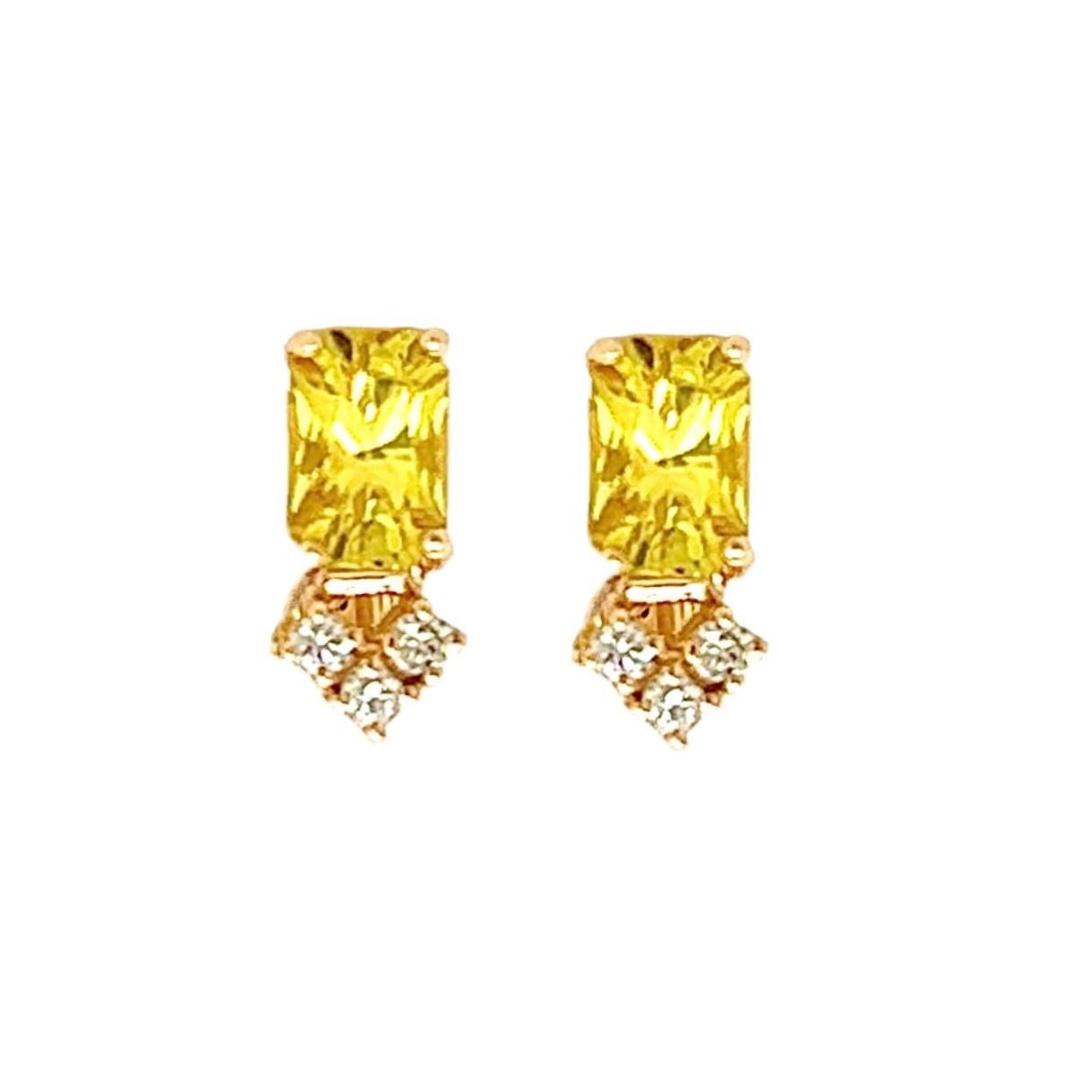 Orecchini con zaffiro naturale e diamante in oro 14k 1,74 TCW certificati in vendita 10
