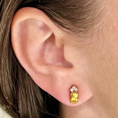 Orecchini con zaffiro naturale e diamante in oro 14k 1,74 TCW certificati