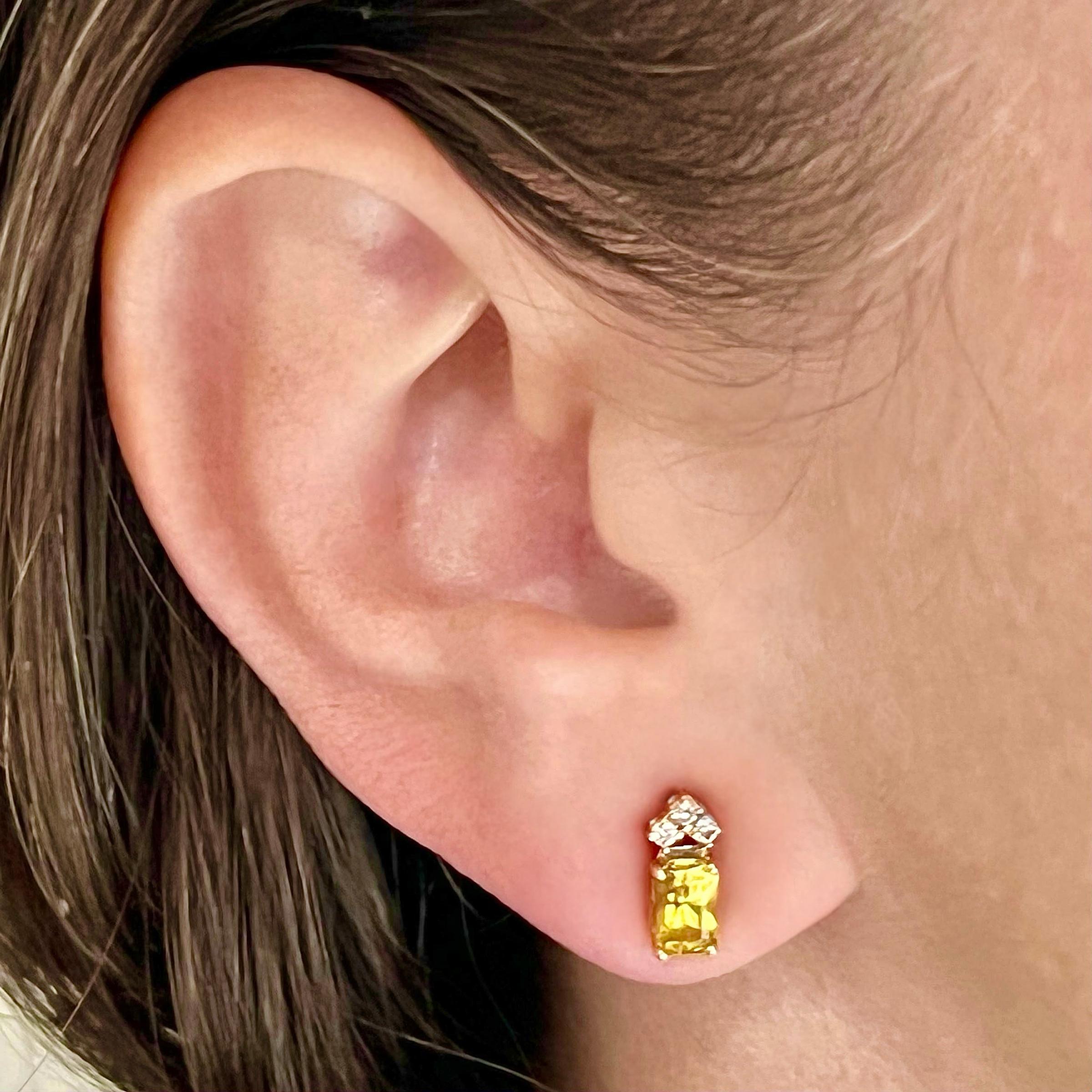 Taglio brillante Orecchini con zaffiro naturale e diamante in oro 14k 1,74 TCW certificati in vendita