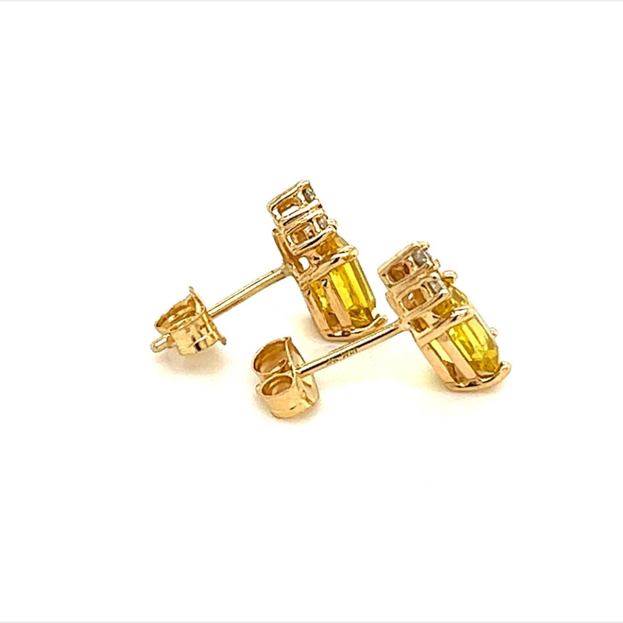 Women's Natural Sapphire Diamond Earrings 14k Gold 1.74 TCW Certified For Sale