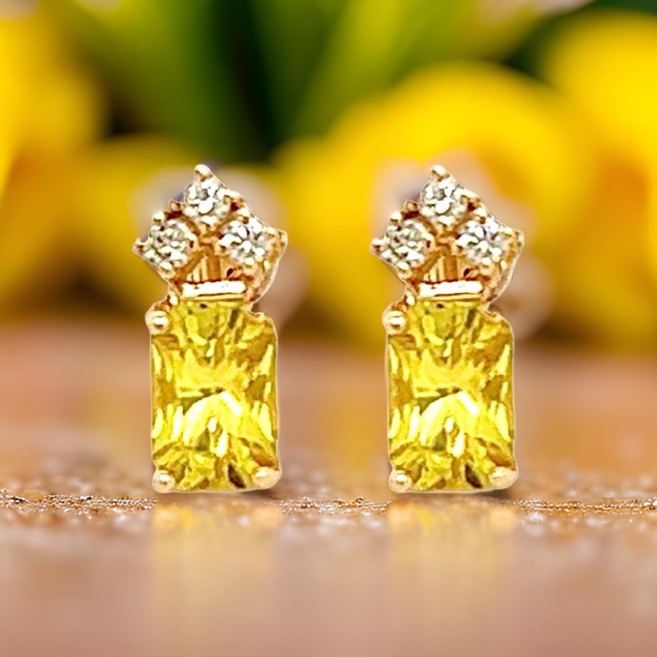 Orecchini con zaffiro naturale e diamante in oro 14k 1,74 TCW certificati In condizioni Nuovo in vendita a Brooklyn, NY