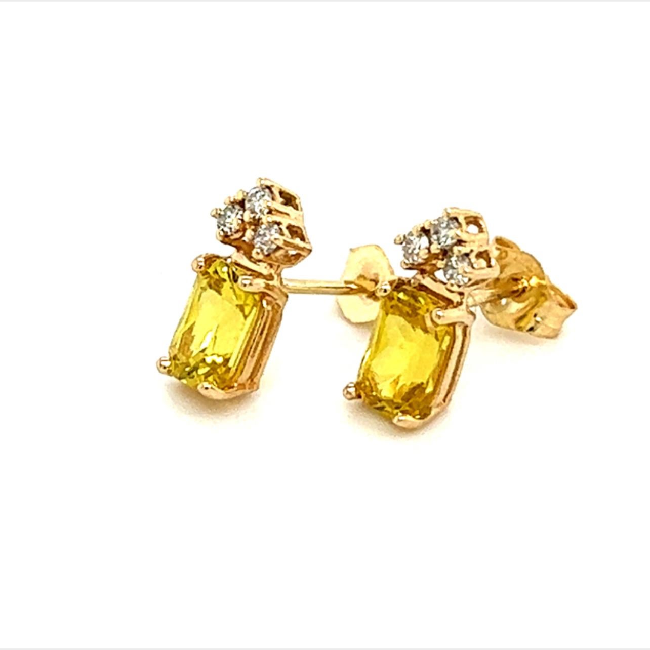 Natural Sapphire Diamond Earrings 14k Gold 1.74 TCW Certified For Sale 1