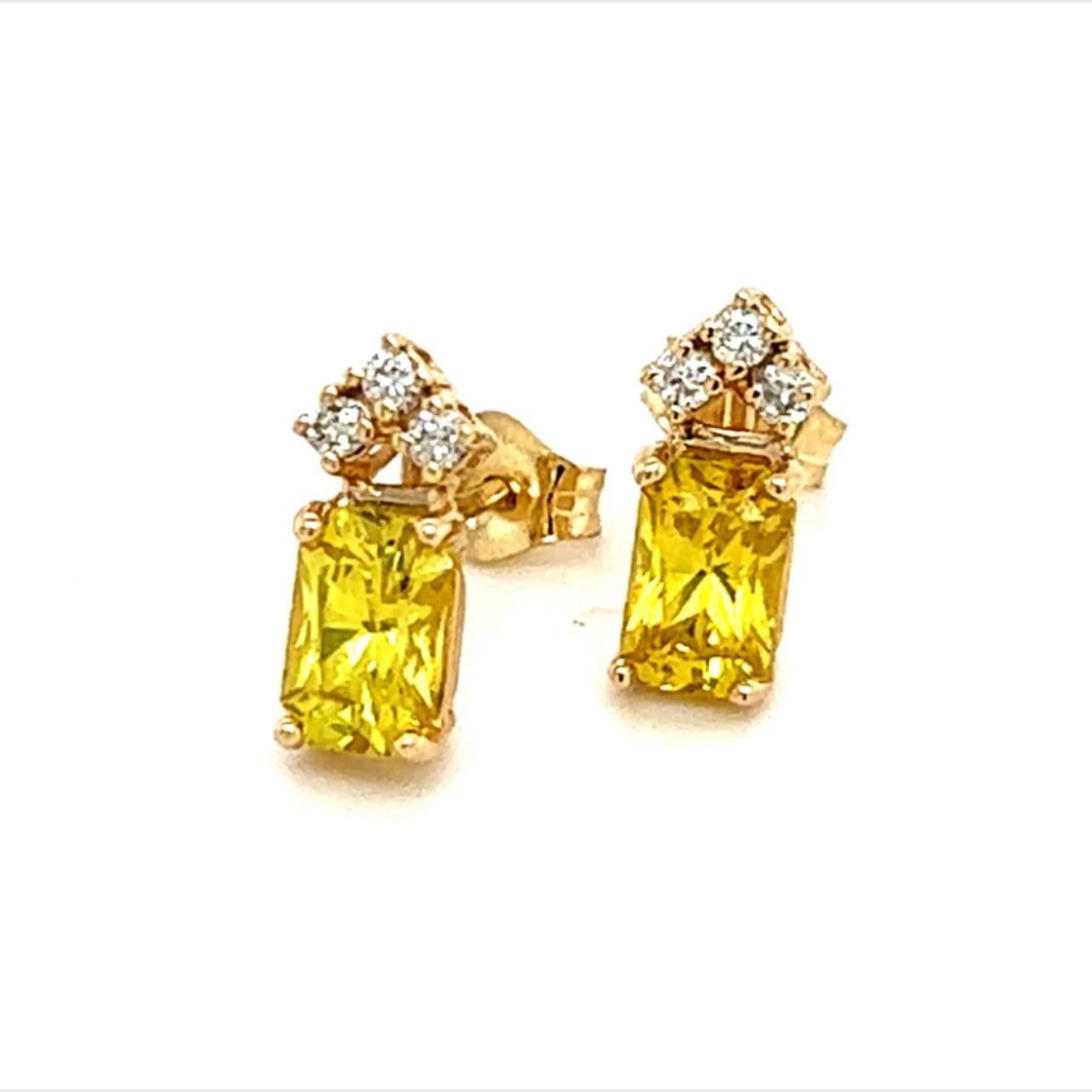 Natural Sapphire Diamond Earrings 14k Gold 1.74 TCW Certified For Sale 2