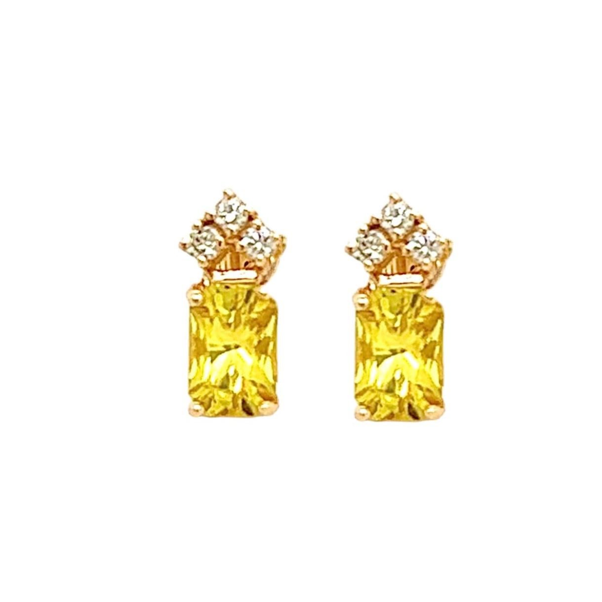 Orecchini con zaffiro naturale e diamante in oro 14k 1,74 TCW certificati in vendita 4