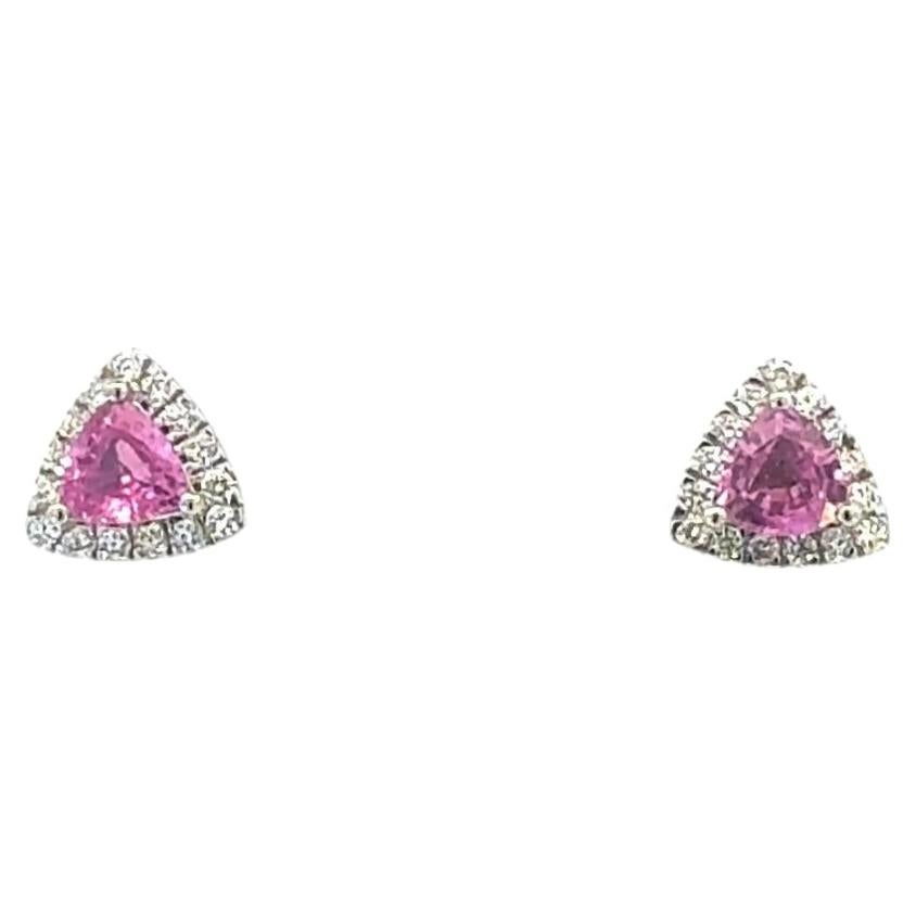Natural Sapphire Diamond Earrings 14k Gold 2.18 TCW Certified