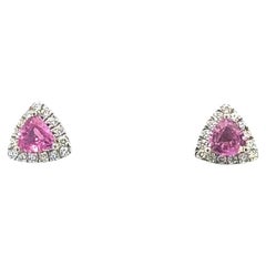 Ohrringe mit Natursaphiren und Diamanten, 14-karätiges Gold, 2,18 TCW, zertifiziert
