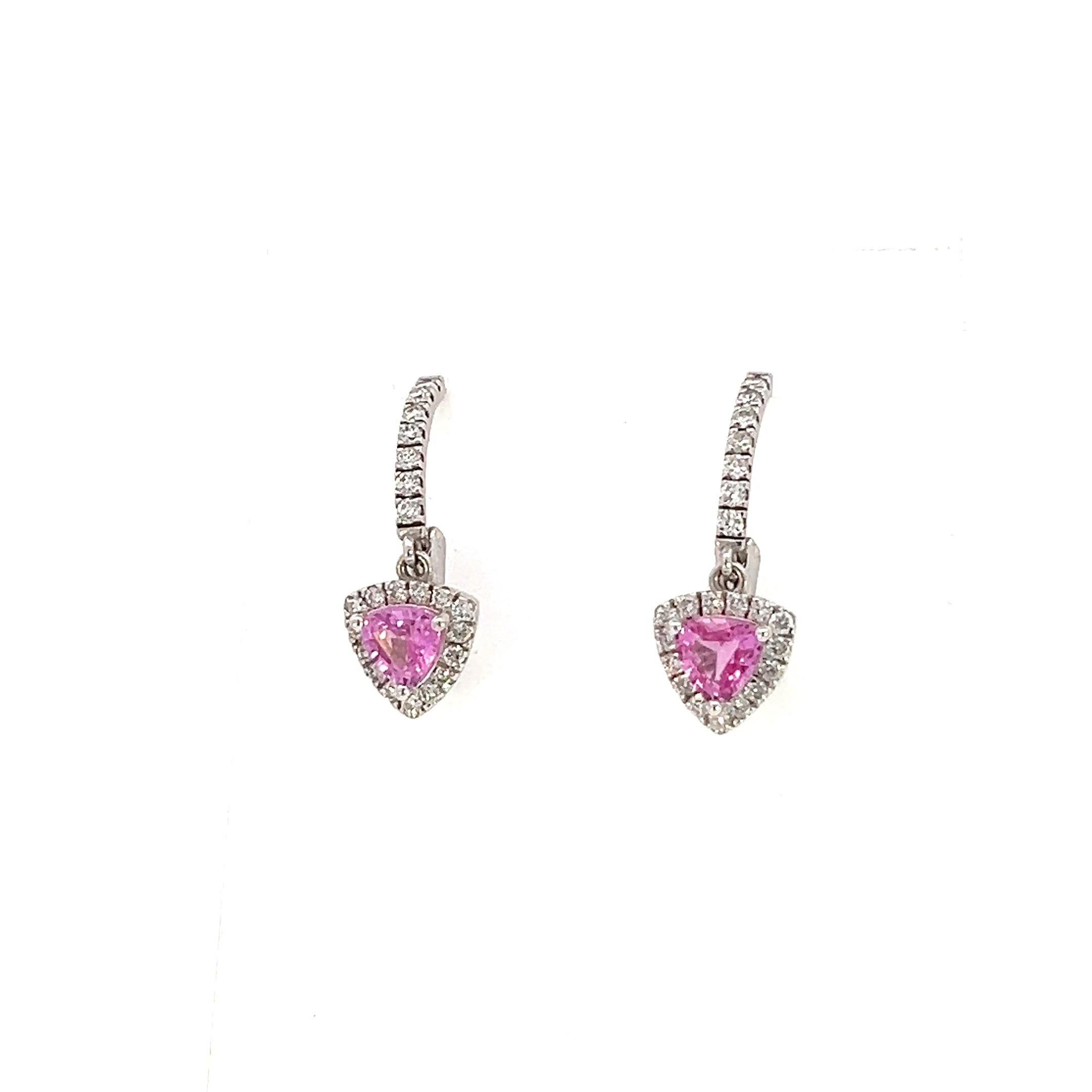Women's Natural Sapphire Diamond Earrings 14k W Gold 2.01 TCW Certified For Sale