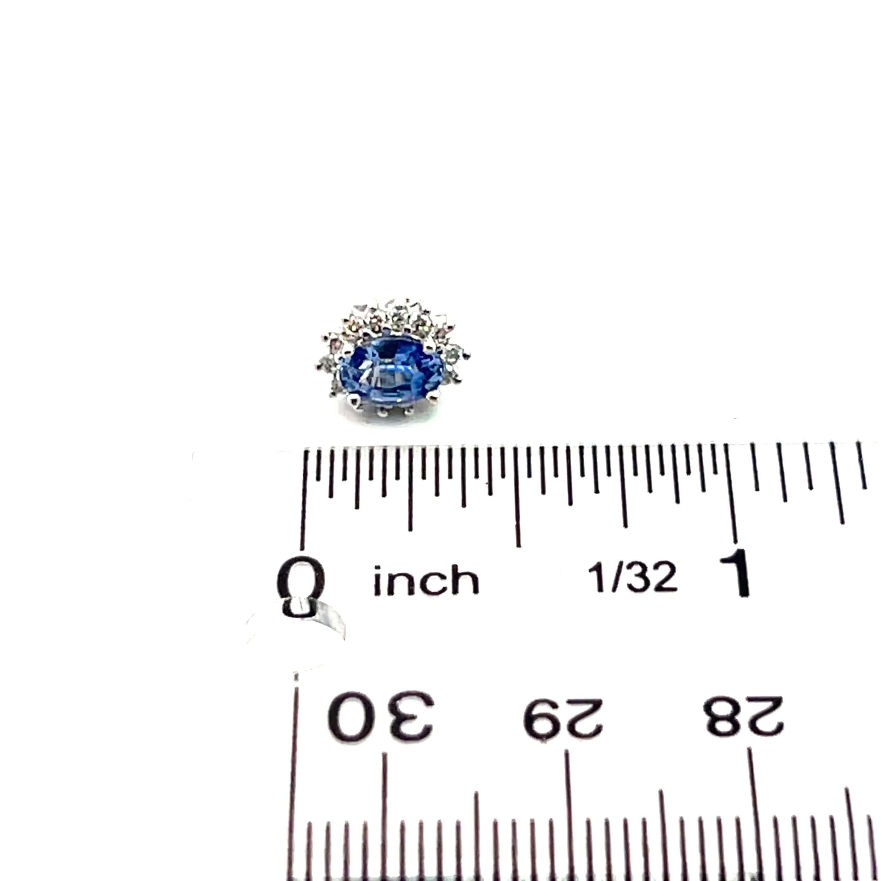 Orecchini con zaffiro naturale e diamante in oro bianco 14k 1,68 TCW certificato in vendita 9