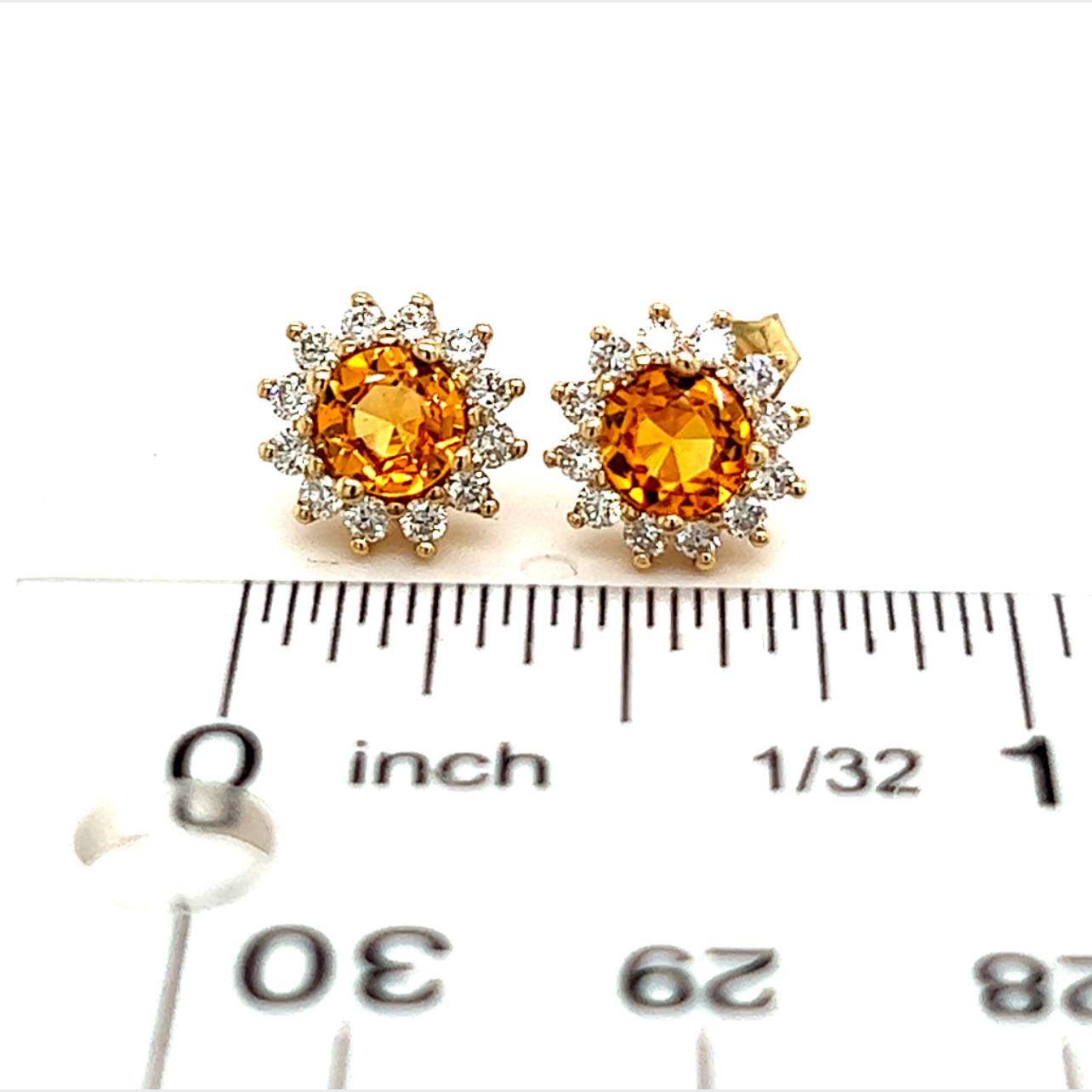 Natural Sapphire Diamond Earrings 14k Y Gold 1.48 TCW Certified In New Condition For Sale In Brooklyn, NY