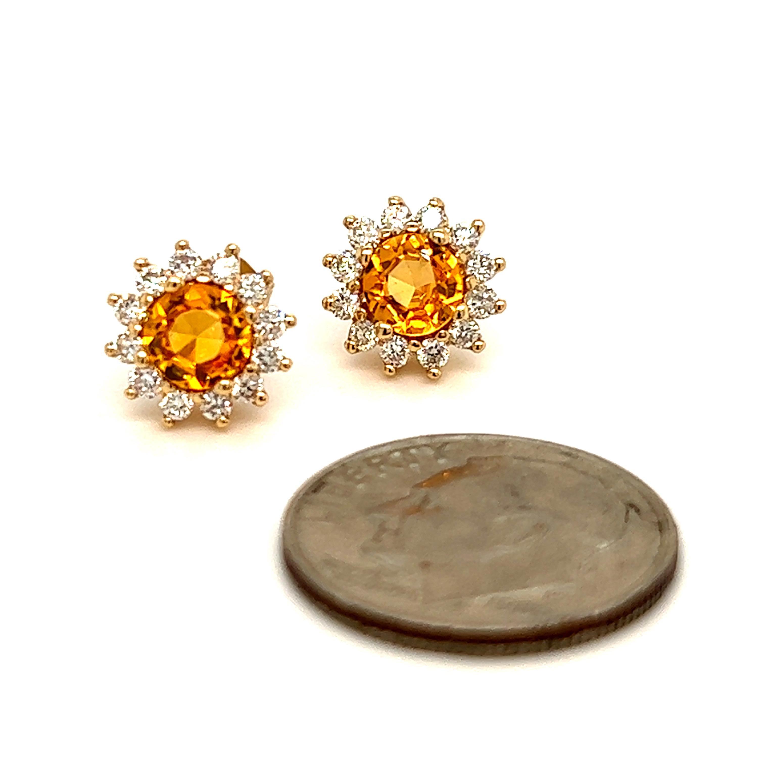 Women's Natural Sapphire Diamond Earrings 14k Y Gold 1.48 TCW Certified For Sale