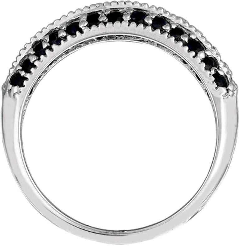 Natürlicher Saphir und Diamant Mode-Ringband 14 Karat Weißgold im Zustand „Neu“ im Angebot in New York, NY