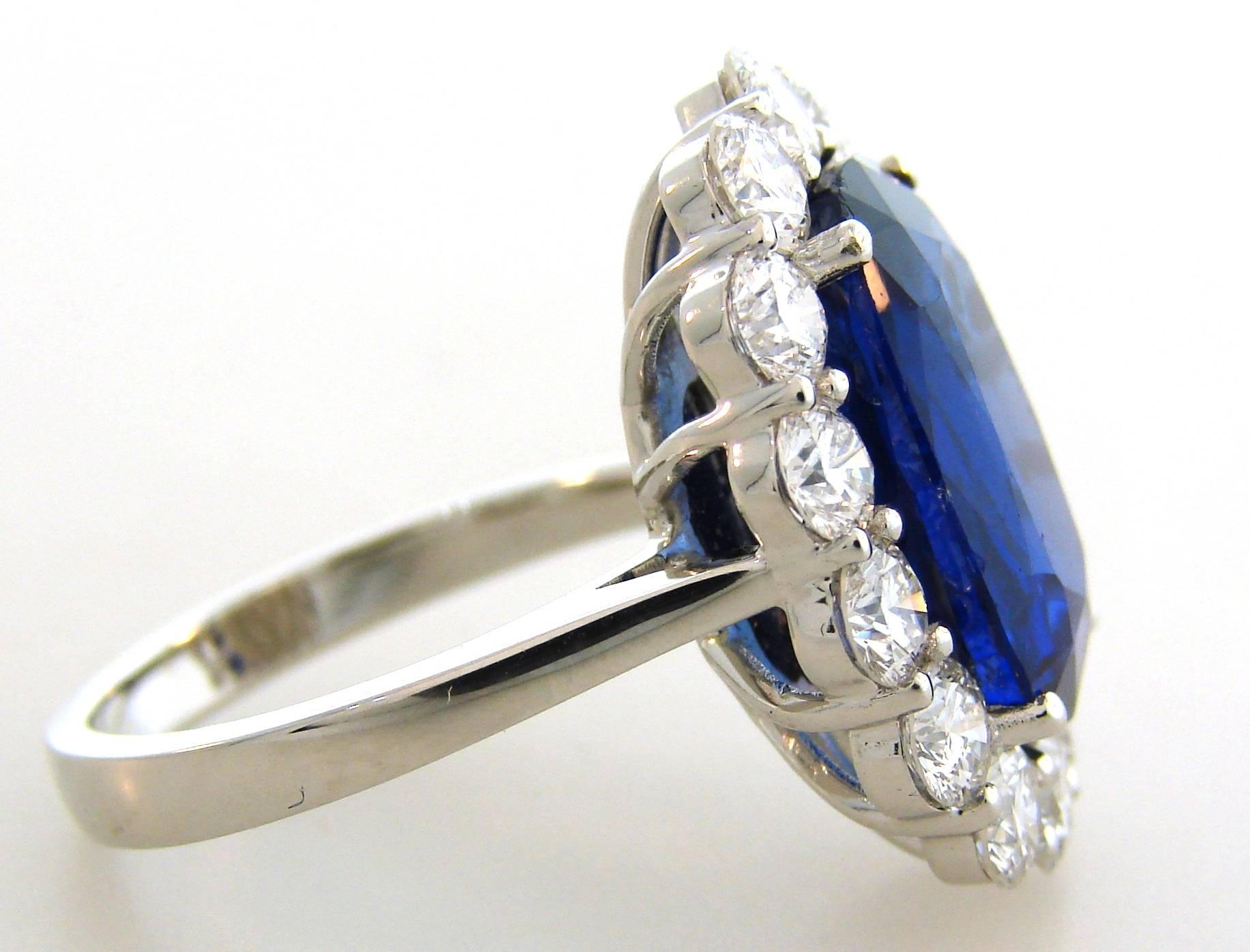 Natural Sapphire Diamond Gold Ring, 8.16-carat Burmese No Heat AGL Gem Report  2