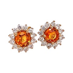 Natural Sapphire Diamond Halo Earrings 14k Gold 2.6 Tcw Certified