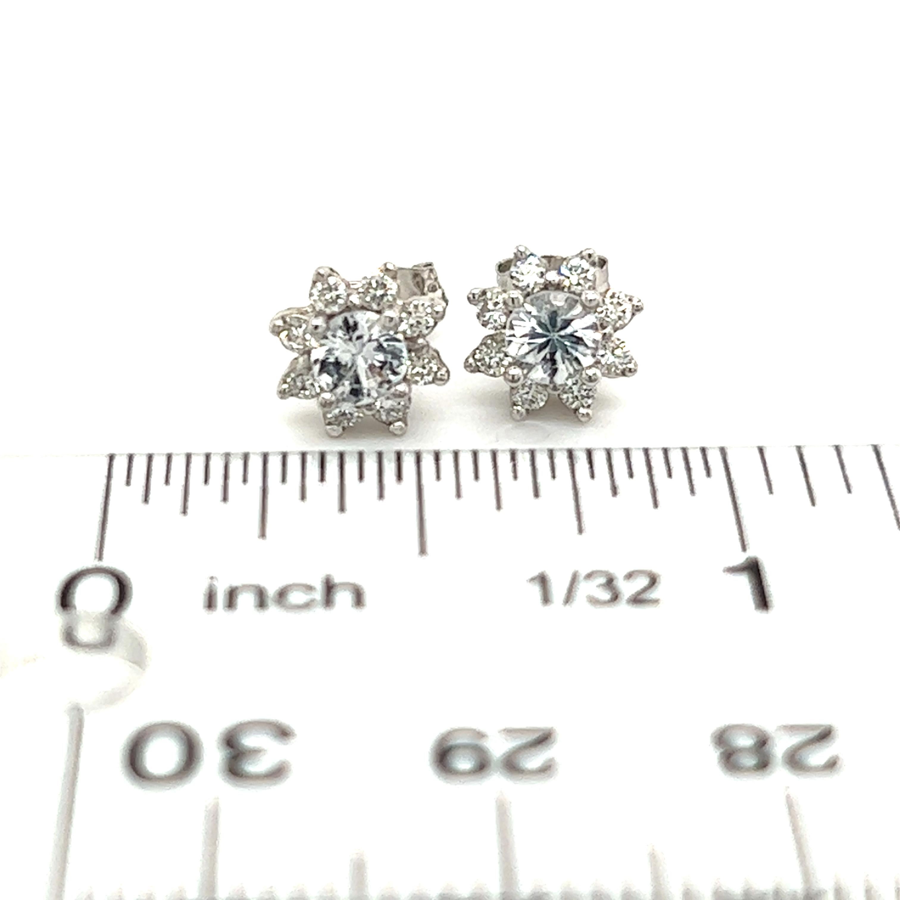 Natural Sapphire Diamond Halo Stud Earrings 14k Gold 1.02 TCW Certified In New Condition For Sale In Brooklyn, NY