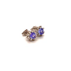 Natürlicher Saphir Diamant Halo-Ohrstecker 14k WG 1,02 TCW zertifiziert