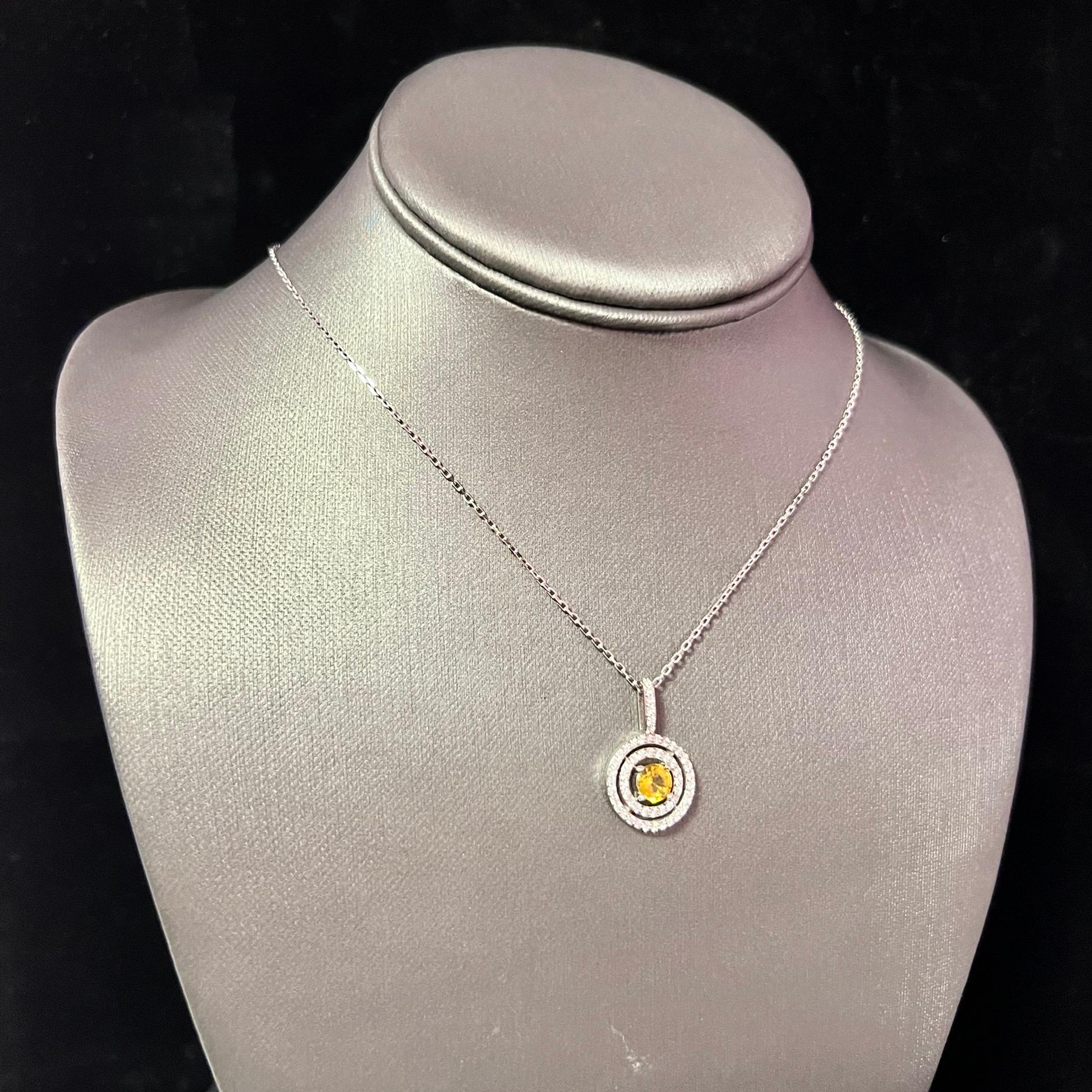 Natural Sapphire Diamond Necklace 14k Gold 1.51 TCW Certified For Sale 5