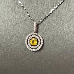 Natural Sapphire Diamond Necklace 14k Gold 1.51 TCW Certified
