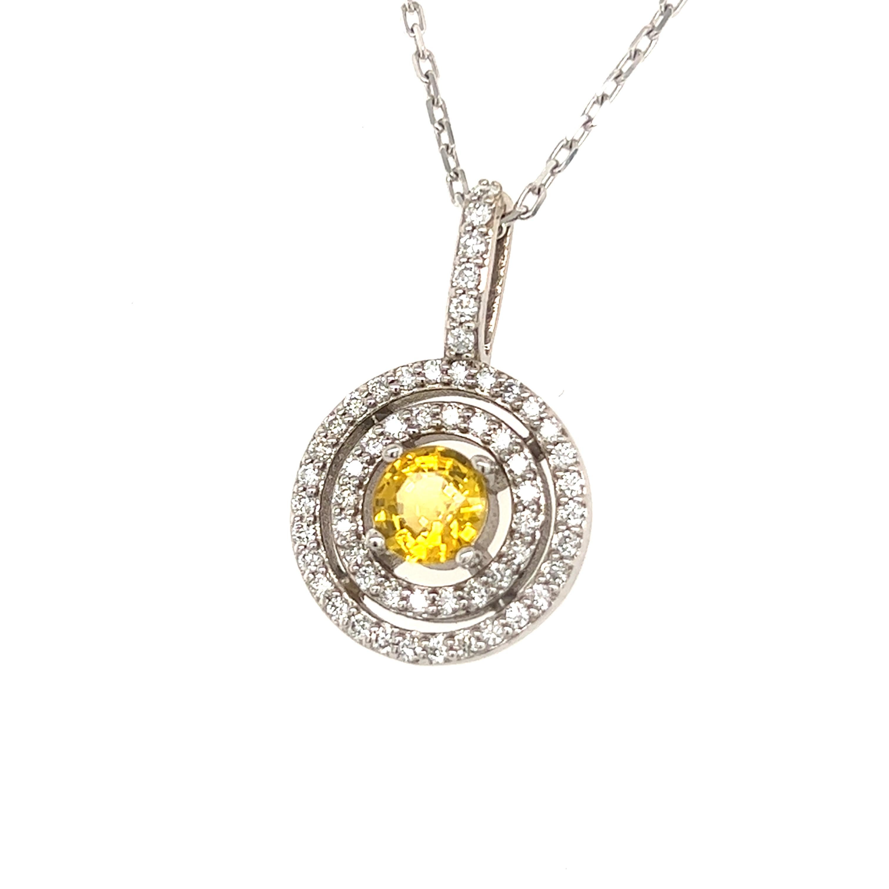 Natural Sapphire Diamond Necklace 14k Gold 1.51 TCW Certified In New Condition For Sale In Brooklyn, NY